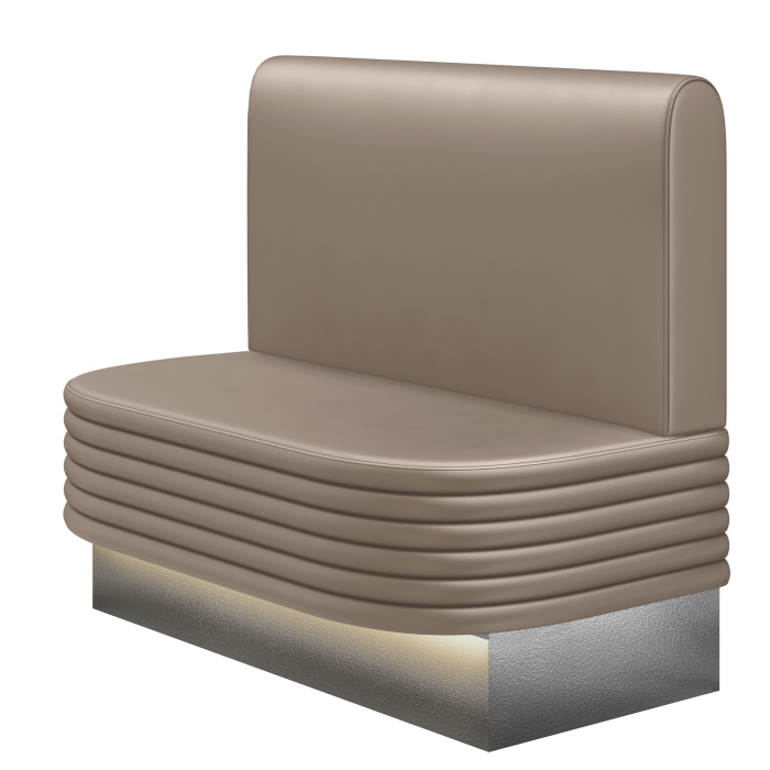 MATTHIAS | Gastrobank | B:H 100 x 103 cm | Taupe | Glatt/ Rund | Leder | LED