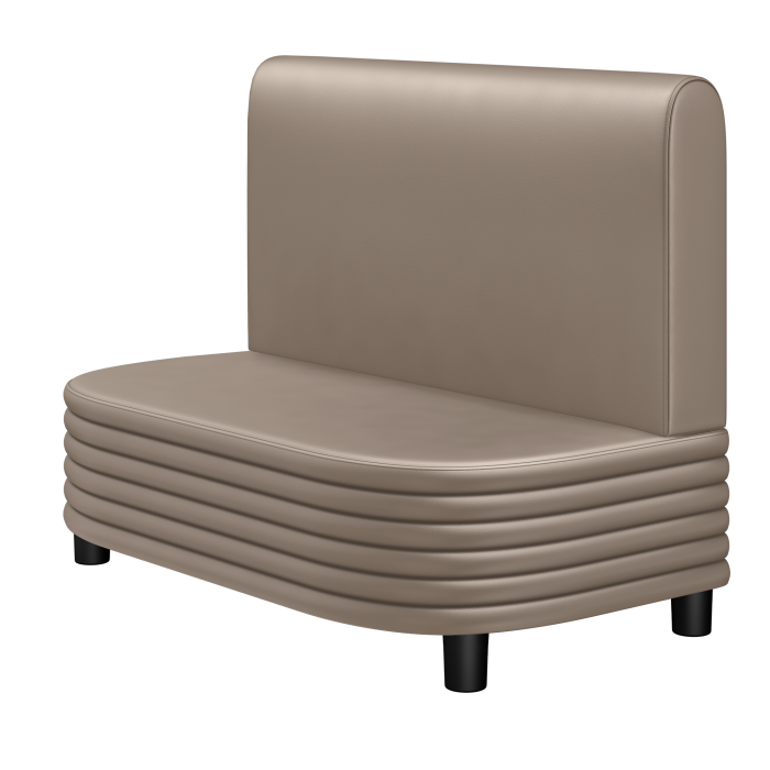 MATTHIAS | Gastro Lounge Bank | B:H 100 x 94 cm | Taupe | Glatt/ Rund | Leder
