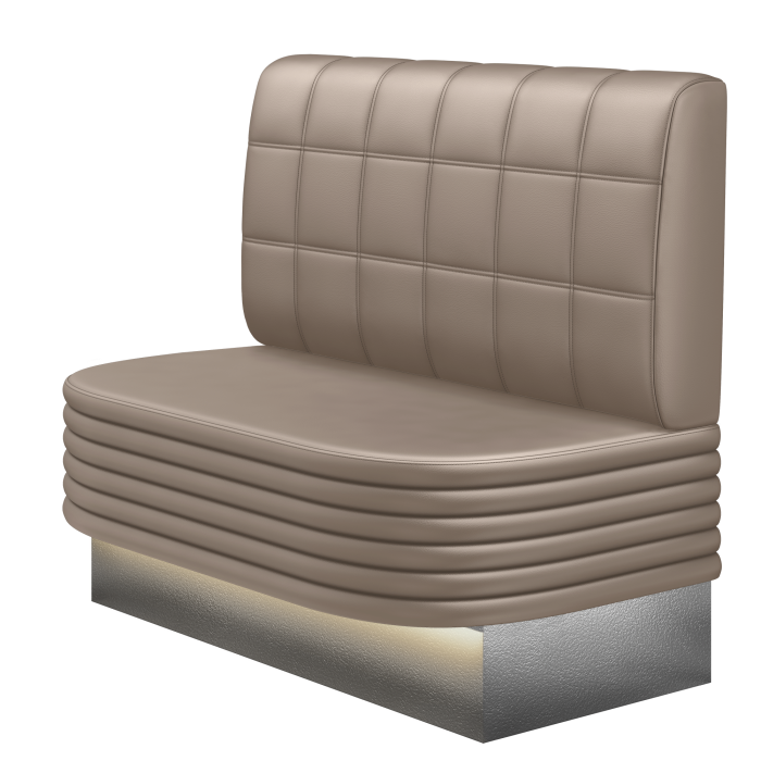 MATTHIAS | Gastrobank | B:H 100 x 103 cm | Taupe | Blocks | Leder | LED