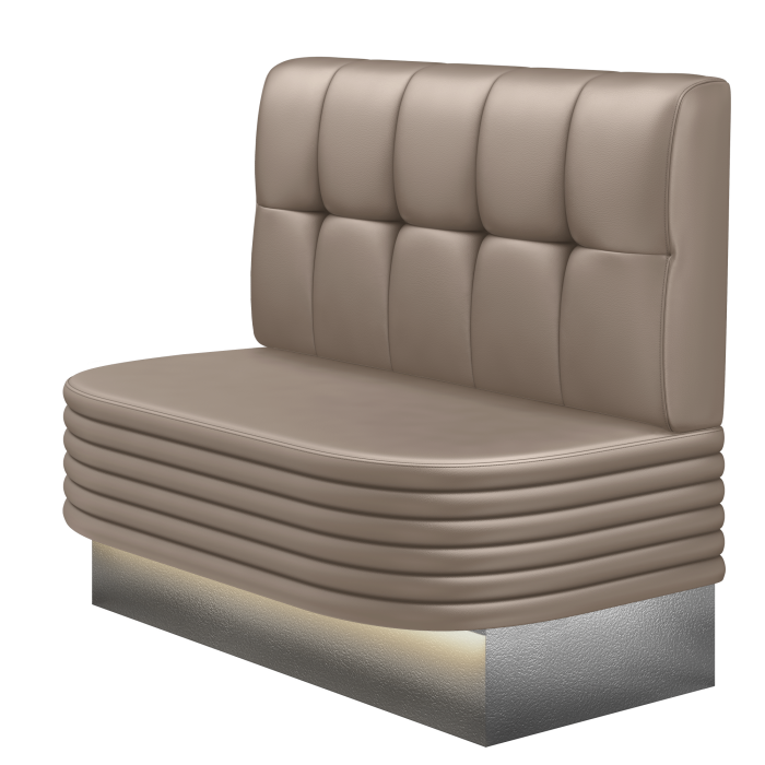 MATTHIAS | Gastrobank | B:H 100 x 103 cm | Taupe | Button | Leder | LED