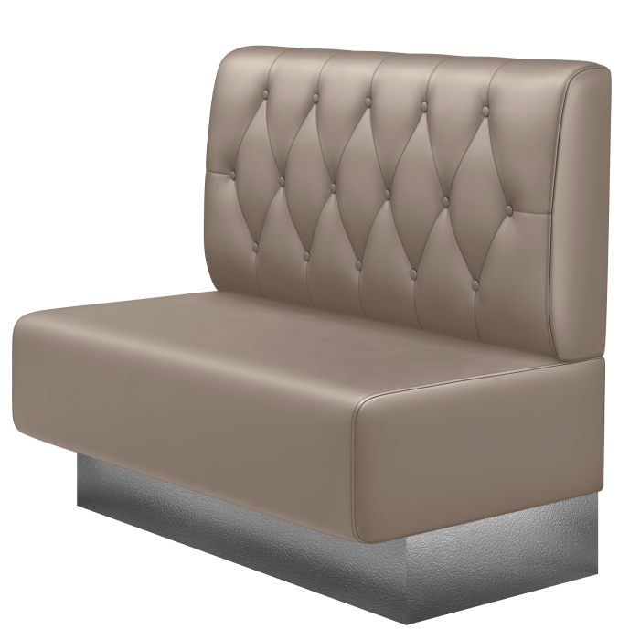 MELISSA | Gastrobank | B:H 100 x 103 cm | Taupe | Chesterfield Raute | Leder