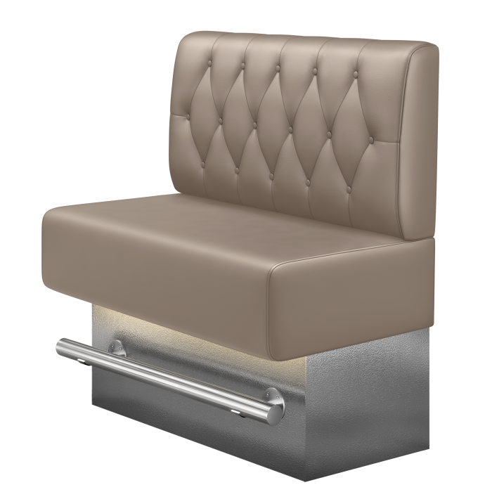 MELISSA | Gastro Hochbank | B:H 100 x 136 cm | Taupe | Chesterfield Raute | Leder | LED