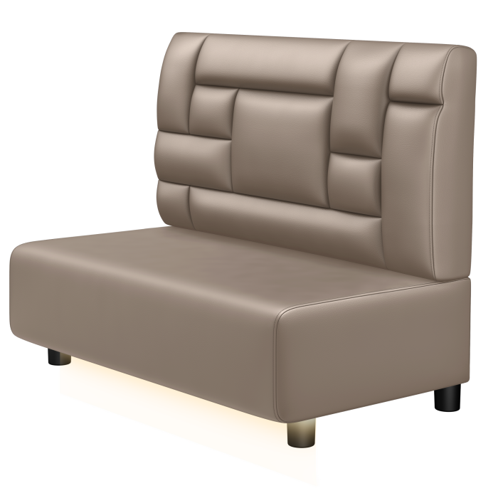 MELISSA | Gastro Lounge Bank | B:H 100 x 94 cm | Taupe | Tetris Design | Leder | LED