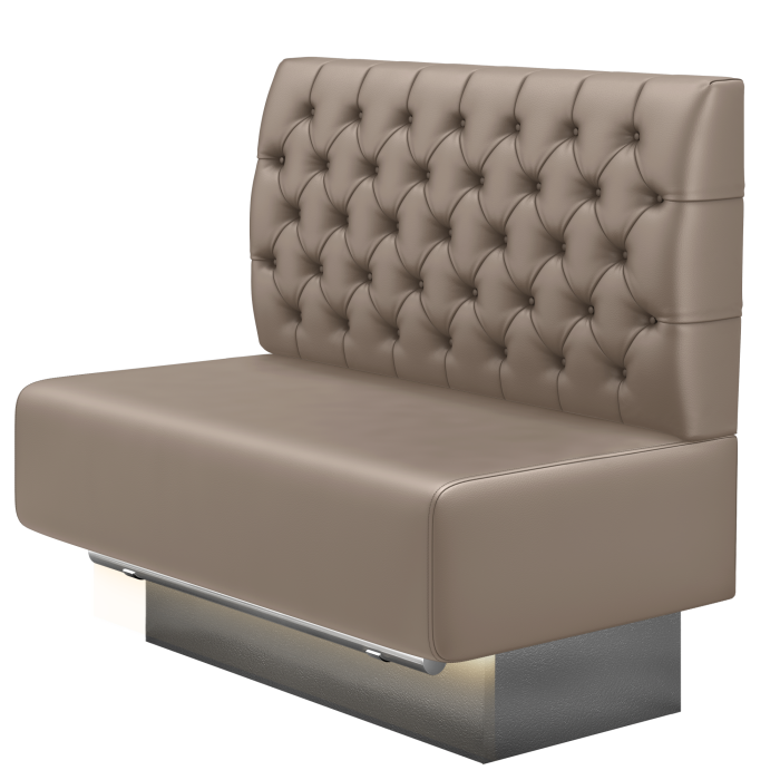 MELISSA | Gastro Hochbank | B:H 100 x 136 cm | Taupe | Chesterfield | Leder | LED