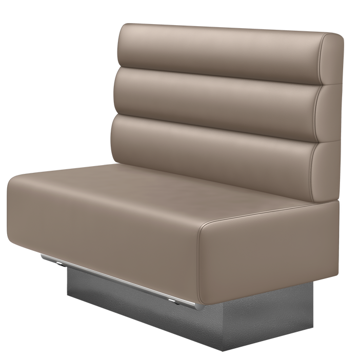 MELISSA | Gastro Hochbank | B:H 100 x 136 cm | Taupe | Horizontal Gestreift Rund | Leder