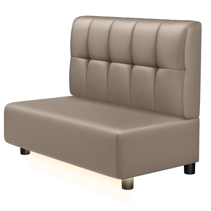 MELISSA | Gastro Lounge Bank | B:H 100 x 94 cm | Taupe | Button | Leder | LED