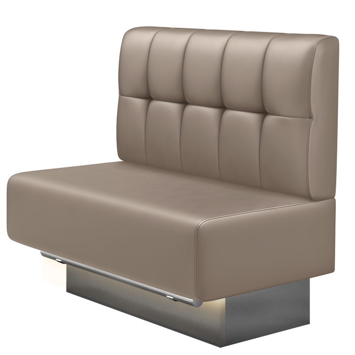 MELISSA | Gastro Hochbank | B:H 100 x 136 cm | Taupe | Button | Leder | LED