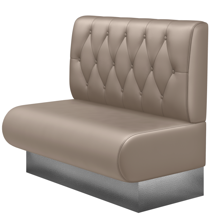 NINVA | Gastrobank | B:H 100 x 103 cm | Taupe | Chesterfield Raute | Leder