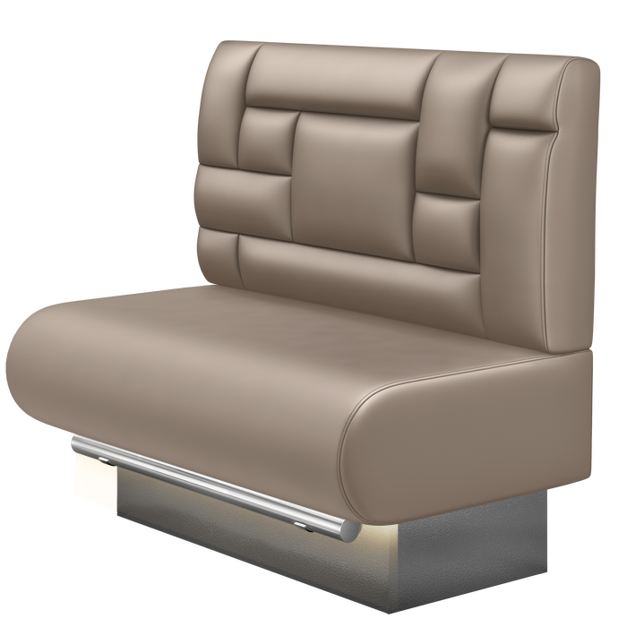 NINVA | Gastro Hochbank | B:H 100 x 126 cm | Taupe | Tetris Design | Leder | LED