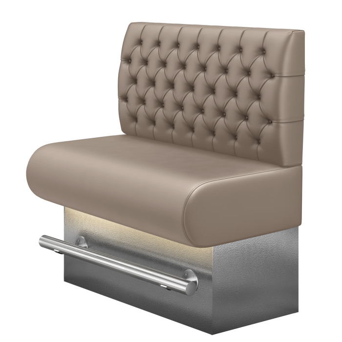 NINVA | Gastro Hochbank | B:H 100 x 126 cm | Taupe | Chesterfield | Leder | LED