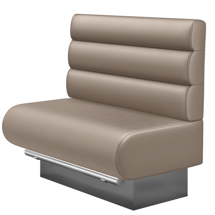 NINVA | Gastro Hochbank | B:H 100 x 126 cm | Taupe | Horizontal Gestreift Rund | Leder