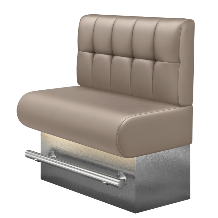 NINVA | Gastro Hochbank | B:H 100 x 136 cm | Taupe | Button | Leder | LED