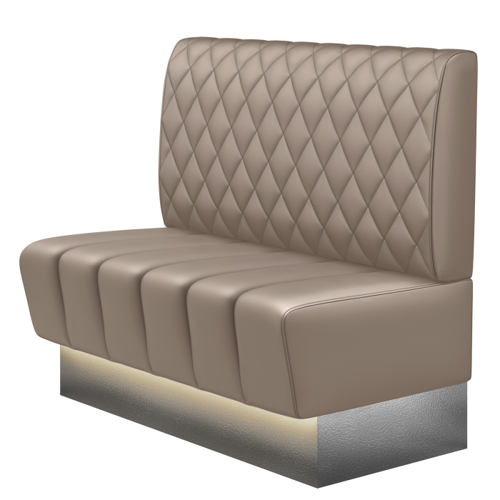 TANJA | Gastrobank | B:H 100 x 103 cm | Taupe | Raute | Leder | LED