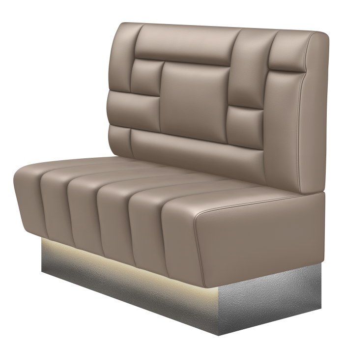 TANJA | Gastrobank | B:H 100 x 103 cm | Taupe | Tetris Design | Leder | LED