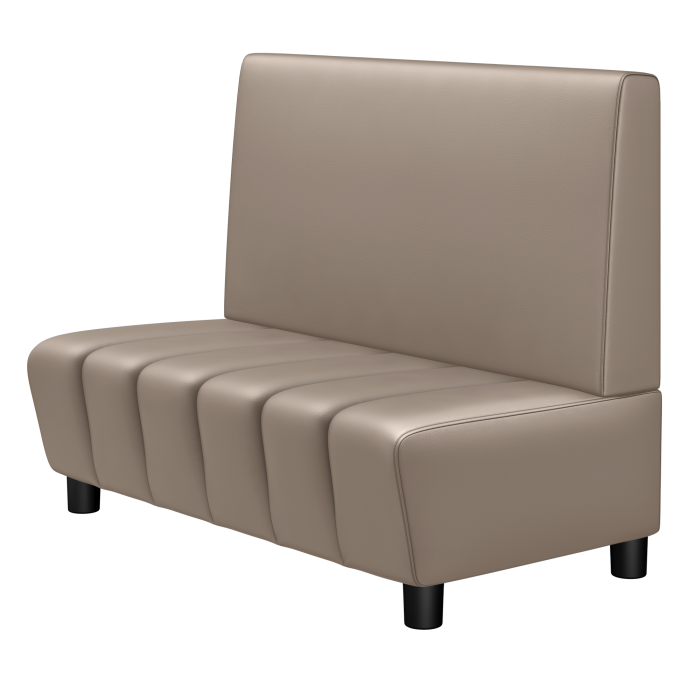 TANJA | Gastro Lounge Bank | B:H 100 x 94 cm | Taupe | Glatt | Leder