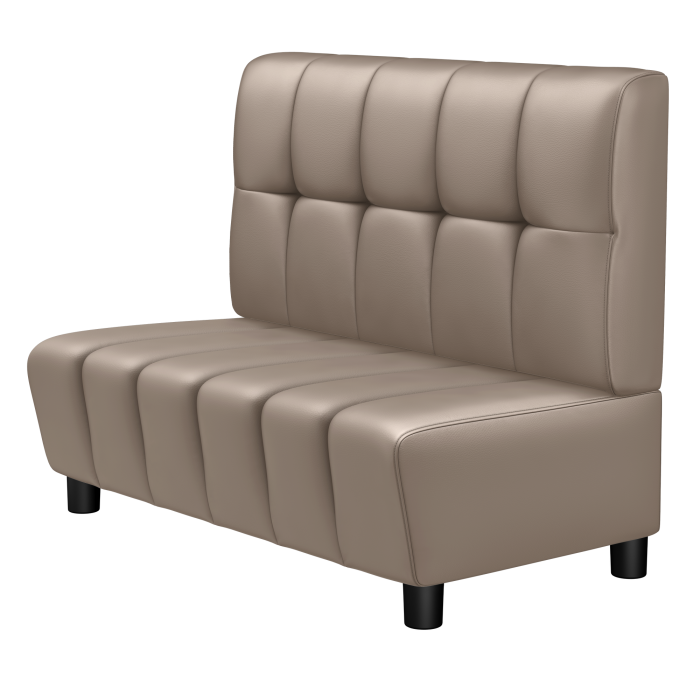 TANJA | Gastro Lounge Bank | B:H 100 x 94 cm | Taupe | Button | Leder