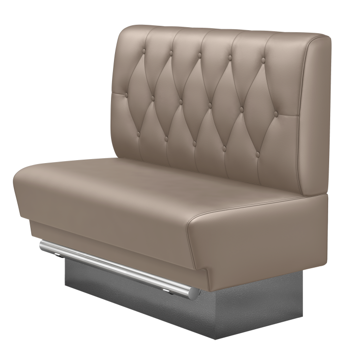 TATJANA | Gastro Hochbank | B:H 100 x 136 cm | Taupe | Chesterfield Raute | Leder