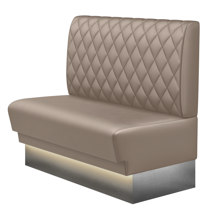 TATJANA | Gastrobank | B:H 100 x 103 cm | Taupe | Raute | Leder | LED