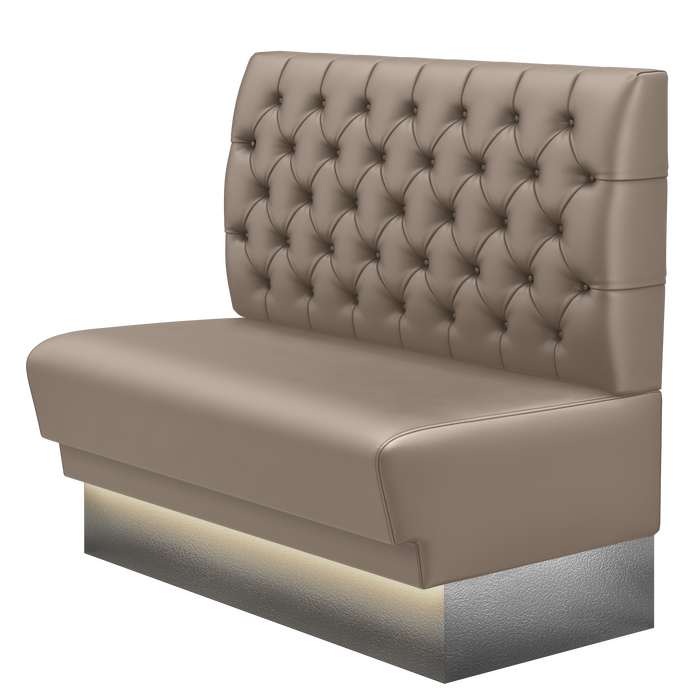 TATJANA | Gastrobank | B:H 100 x 103 cm | Taupe | Chesterfield | Leder | LED