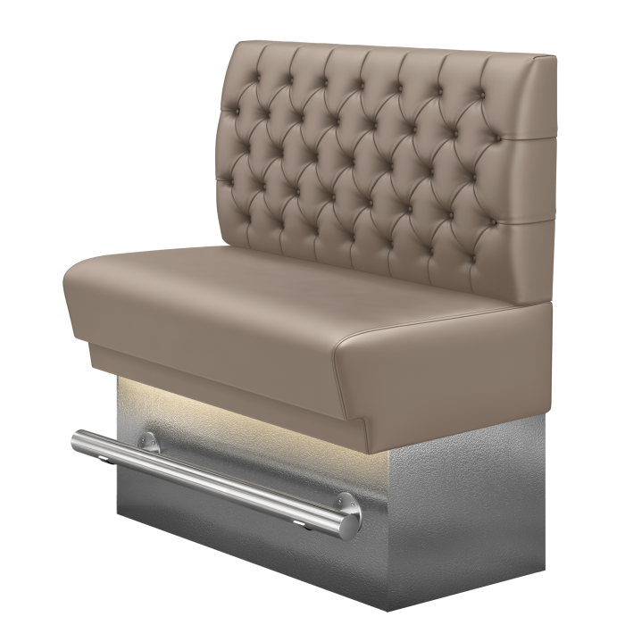 TATJANA | Gastro Hochbank | B:H 100 x 136 cm | Taupe | Chesterfield | Leder | LED