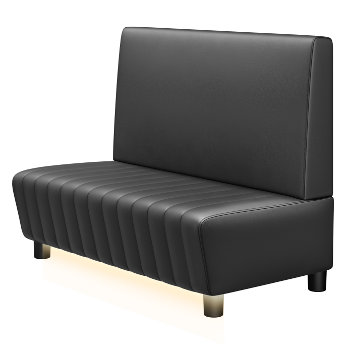 MATILDA | Gastrobank | B:H 100 x 103 cm | Schwarz | Glatt | Leder | LED