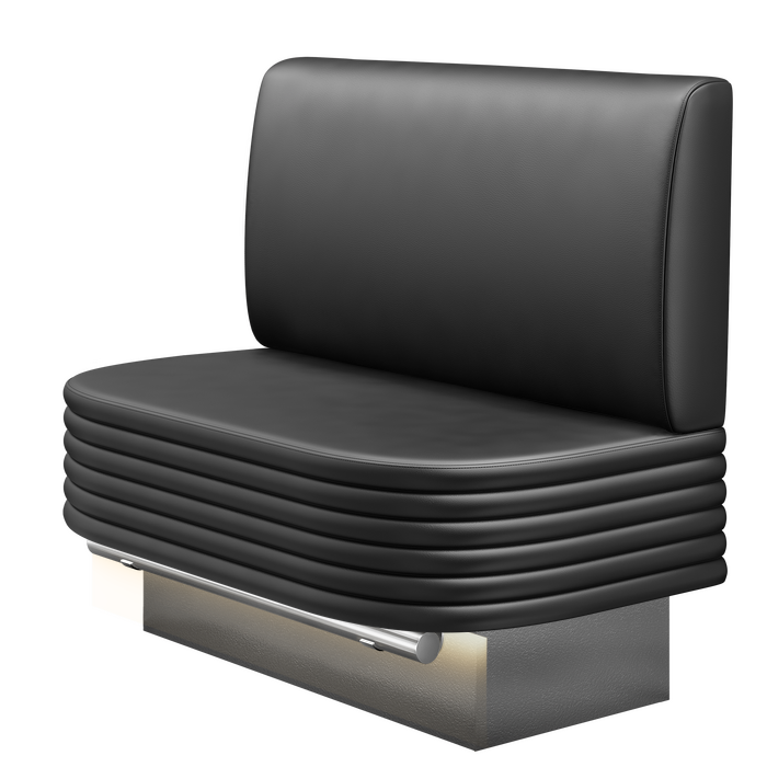 MATTHIAS | Gastro Hochbank | B:H 100 x 136 cm | Schwarz | Glatt | Leder | LED