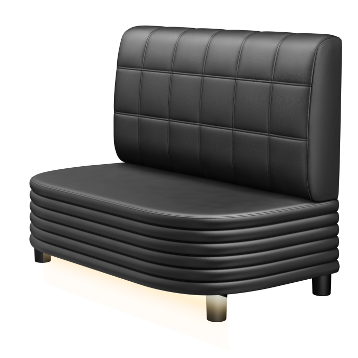 MATTHIAS | Gastrobank | B:H 100 x 103 cm | Schwarz | Blocks | Leder | LED