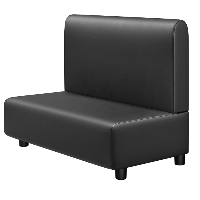 MELISSA | Gastrobank | B:H 100 x 103 cm | Schwarz | Glatt/ Rund | Leder
