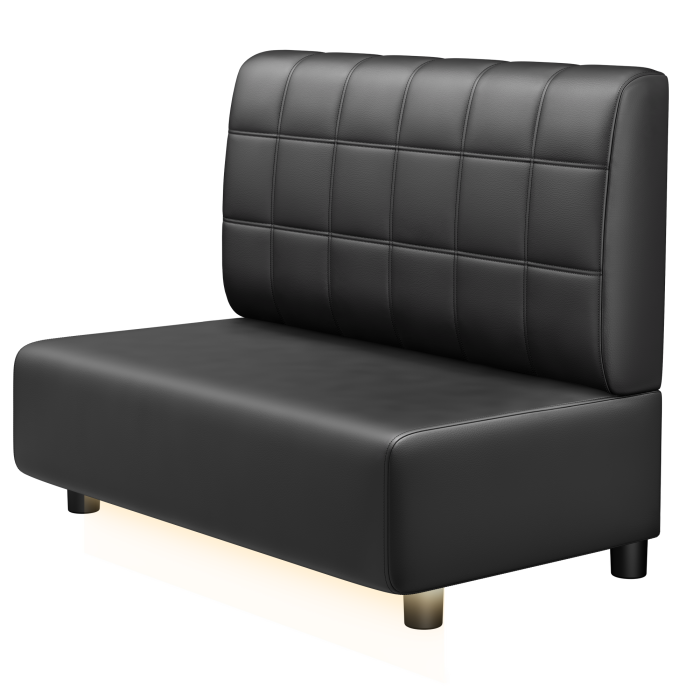 MELISSA | Gastrobank | B:H 100 x 103 cm | Schwarz | Blocks | Leder | LED
