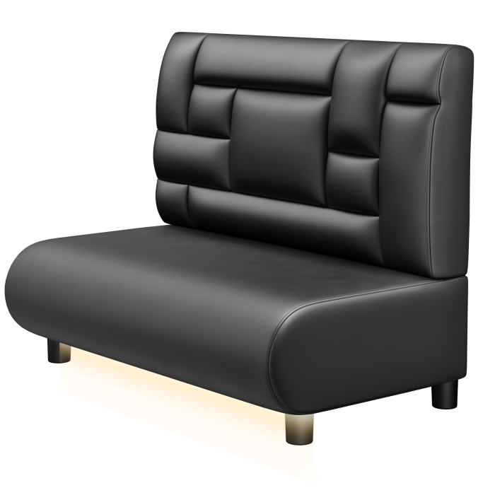 NINVA | Gastrobank | B:H 100 x 103 cm | Schwarz | Tetris Design | Leder | LED