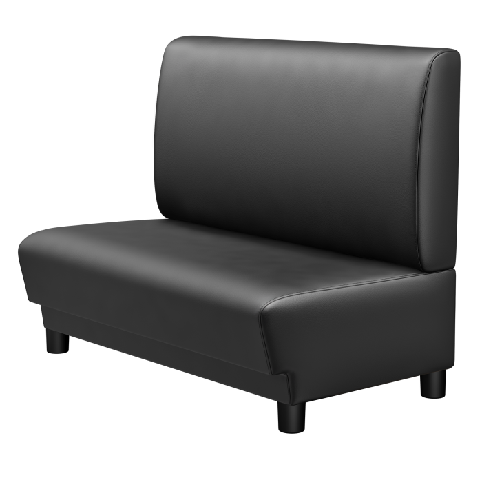 TATJANA | Gastro Lounge Bank | B:H 100 x 94 cm | Schwarz | Glatt | Leder