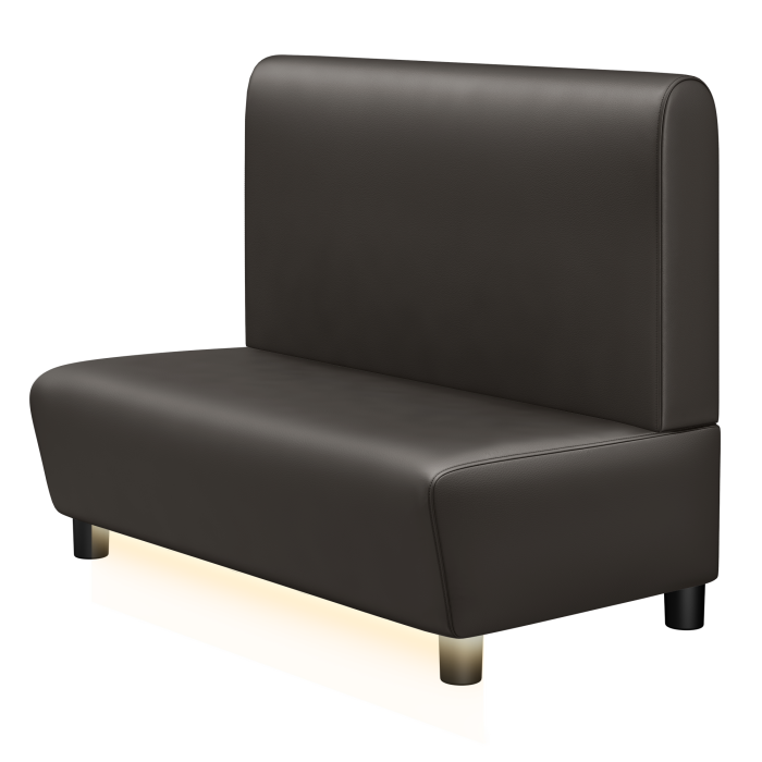 DENVER | Gastrobank | B:H 100 x 103 cm | Braun | Glatt/ Rund | Leder | LED