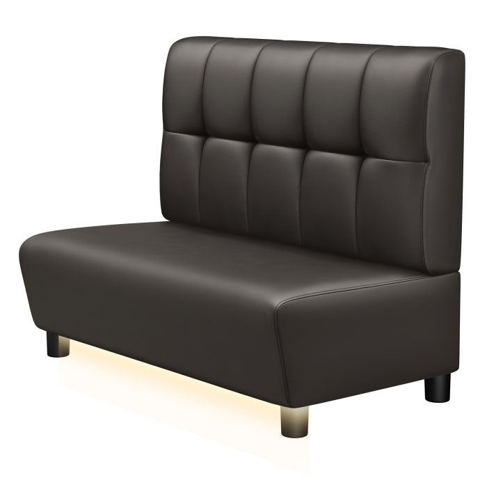 DENVER | Gastrobank | B:H 100 x 103 cm | Braun | Button | Leder | LED