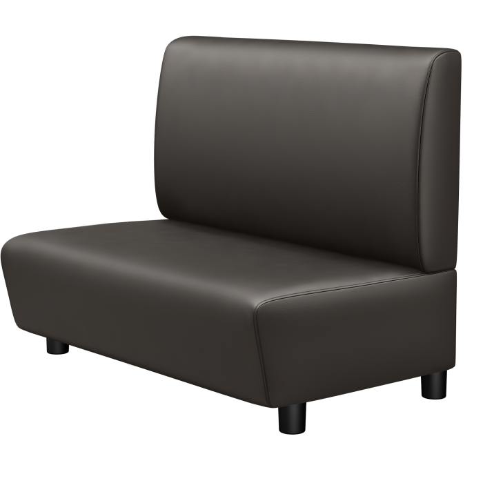 DENVER BIG | Gastro Lounge Bank | B:H 100 x 94 cm | Braun | Glatt | Leder