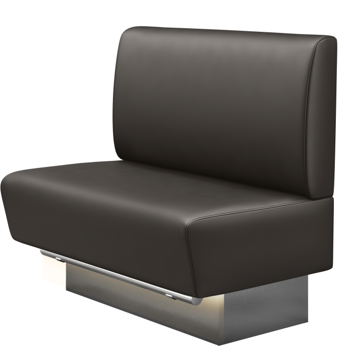DENVER BIG | Gastro Hochbank | B:H 100 x 126 cm | Braun | Glatt | Leder | LED
