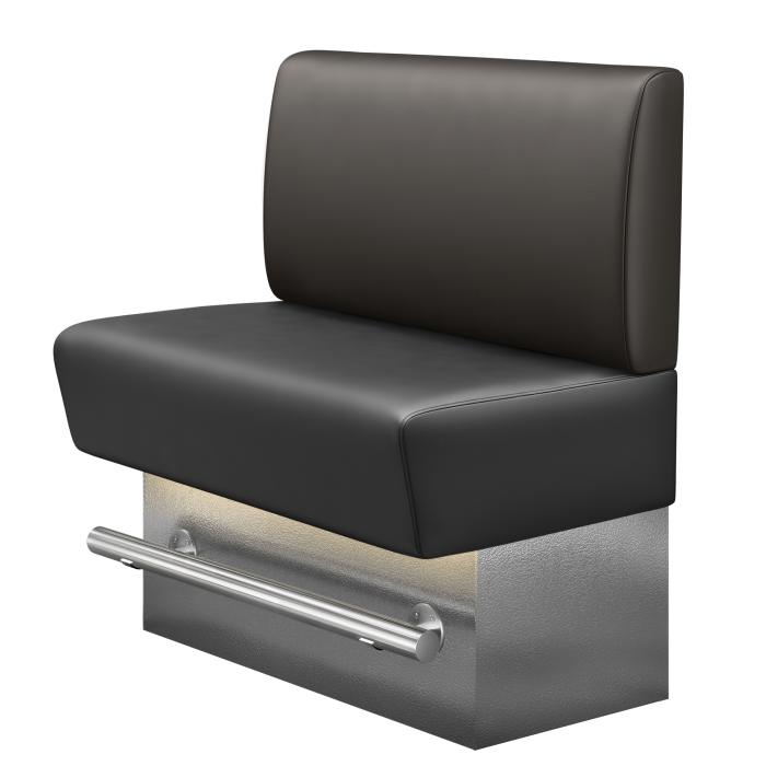 DENVER BIG | Gastro Hochbank | B:H 100 x 136 cm | Braun | Glatt | Leder | LED