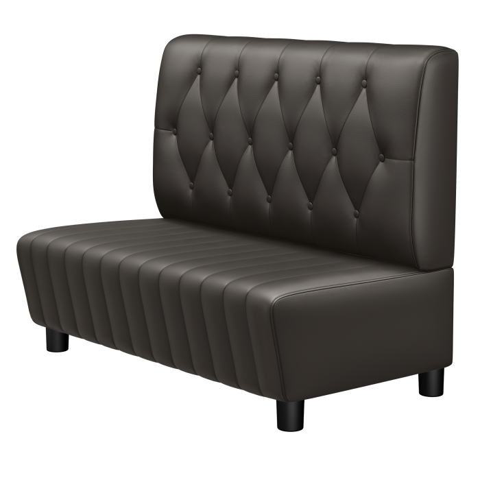 MATILDA | Gastrobank | B:H 100 x 103 cm | Braun | Chesterfield Raute | Leder
