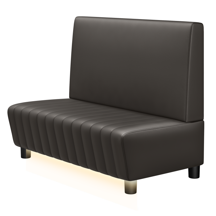 MATILDA | Gastrobank | B:H 100 x 103 cm | Braun | Glatt | Leder | LED