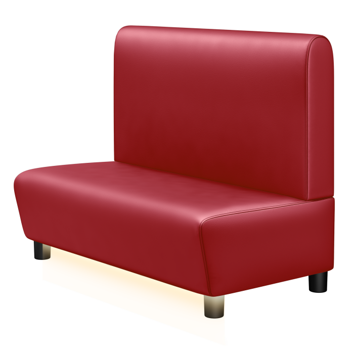 DENVER | Gastrobank | B:H 100 x 103 cm | Rot | Glatt/ Rund | Leder | LED