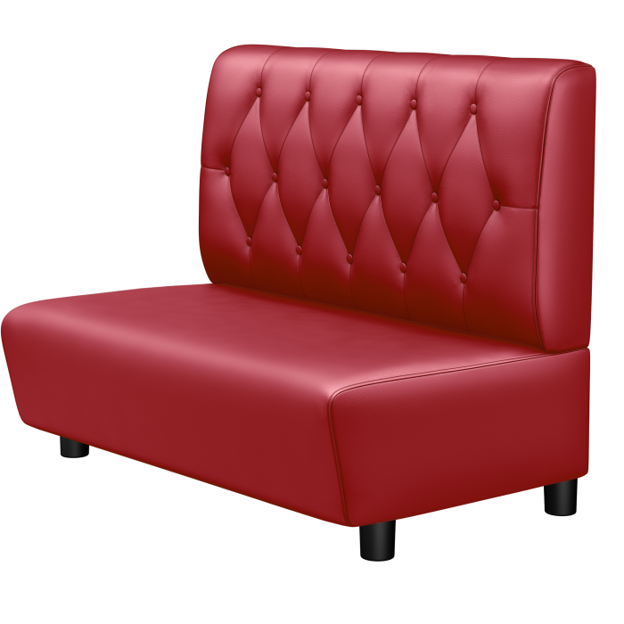 DENVER BIG | Gastrobank | B:H 100 x 103 cm | Rot | Chesterfield Raute | Leder