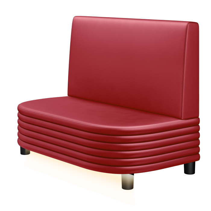 MATTHIAS | Gastrobank | B:H 100 x 103 cm | Rot | Glatt | Leder | LED