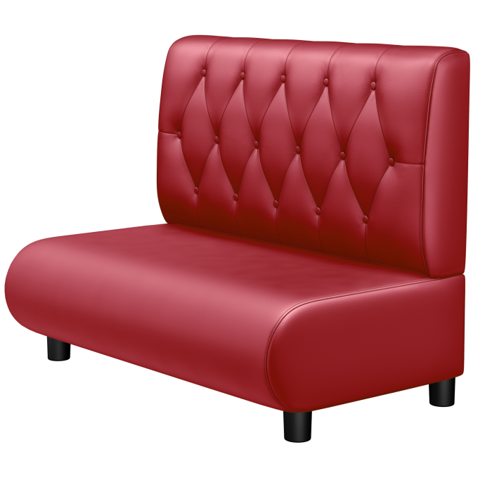 NINVA | Gastrobank | B:H 100 x 103 cm | Rot | Chesterfield Raute | Leder