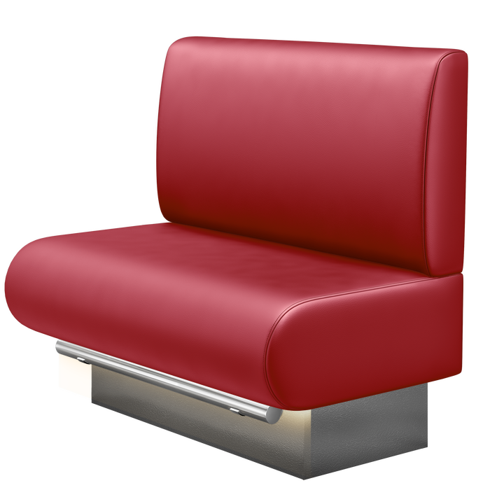 NINVA | Gastro Hochbank | B:H 100 x 136 cm | Rot | Glatt | Leder | LED