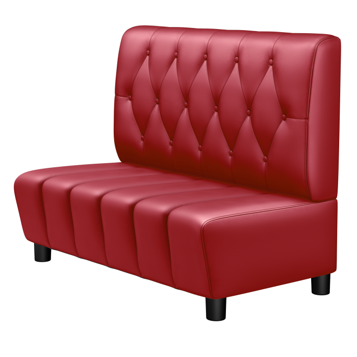 TANJA | Gastrobank | B:H 100 x 103 cm | Rot | Chesterfield Raute | Leder
