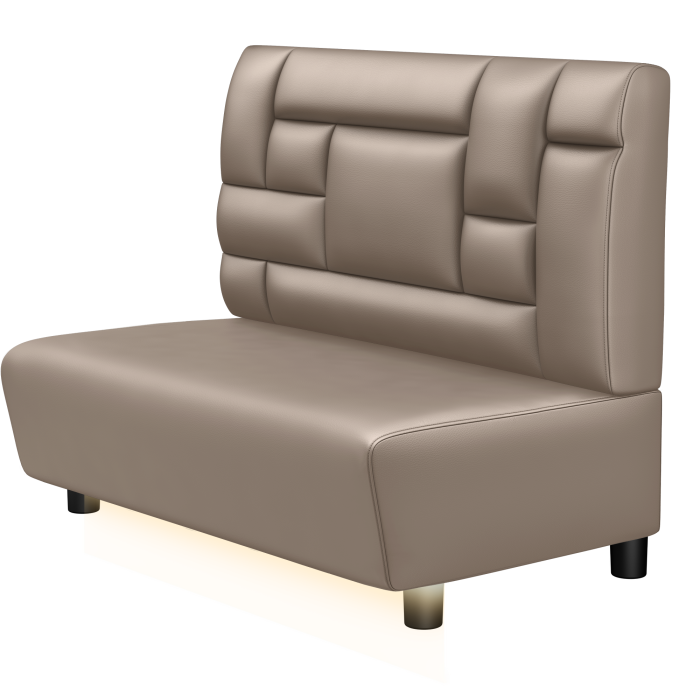 DENVER BIG | Gastrobank | B:H 100 x 103 cm | Taupe | Tetris Design | Leder | LED
