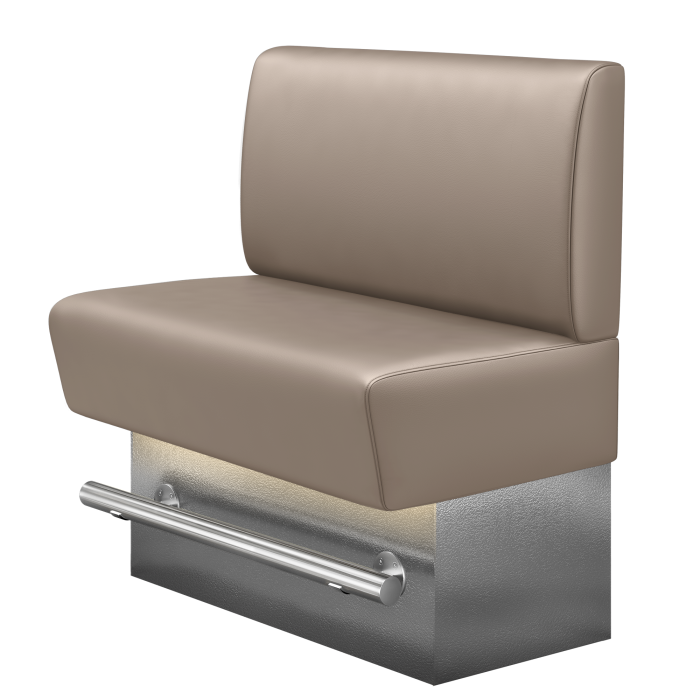 DENVER BIG | Gastro Hochbank | B:H 100 x 136 cm | Taupe | Glatt | Leder | LED