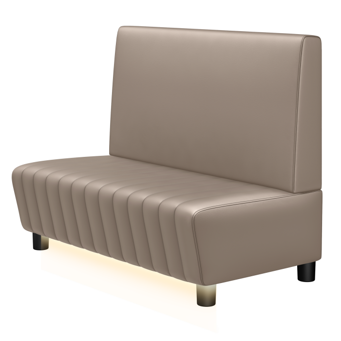 MATILDA | Gastrobank | B:H 100 x 103 cm | Taupe | Glatt | Leder | LED