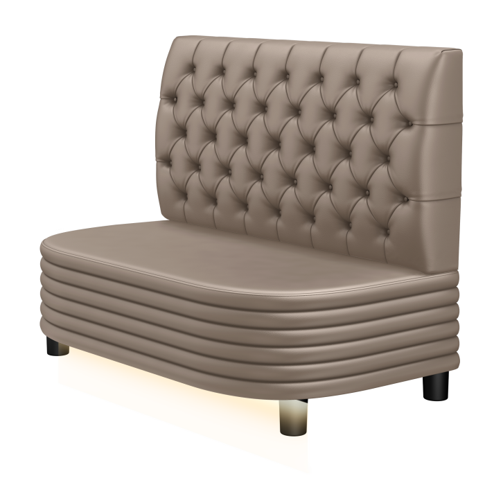 MATTHIAS | Gastrobank | B:H 100 x 103 cm | Taupe | Chesterfield | Leder | LED