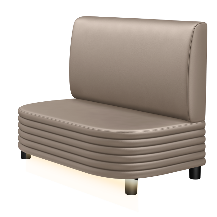 MATTHIAS | Gastro Lounge Bank | B:H 100 x 94 cm | Taupe | Glatt | Leder | LED