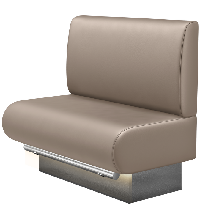 NINVA | Gastro Hochbank | B:H 100 x 126 cm | Taupe | Glatt | Leder | LED